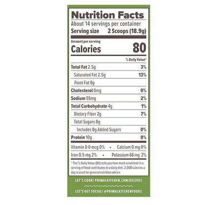 Primal Kitchen Matcha Collagen Keto Latte Powder, Sugar-Free Collagen Peptides, 9.33 Ounces