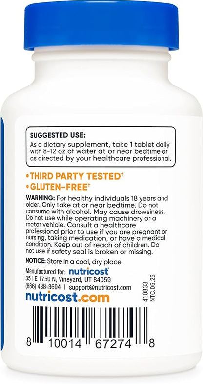 Nutricost Melatonin 12mg, 240 Tablets - 12mg Per Serving, Non-GMO, Gluten Free