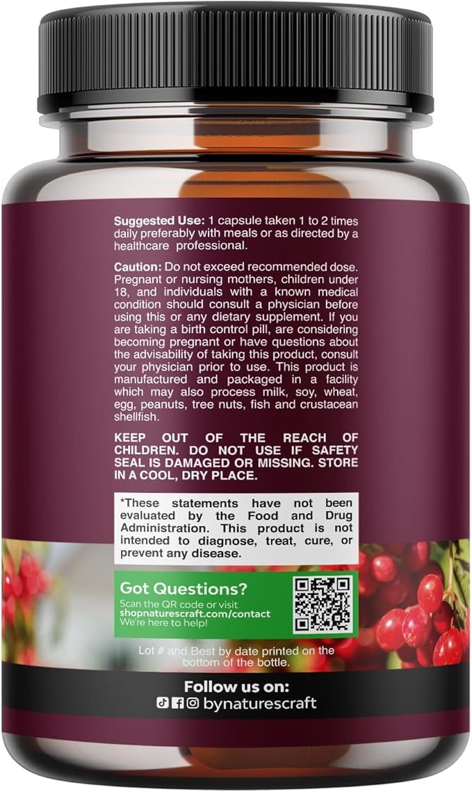 Advanced Kidney Support Supplement - Kidney Cleanse Detox & Repair Cranberry Extract Capsules with Uva Ursi, Stinging Nettle & Astragalus for Kidney Health - Urinary Tract Health - 60 Count