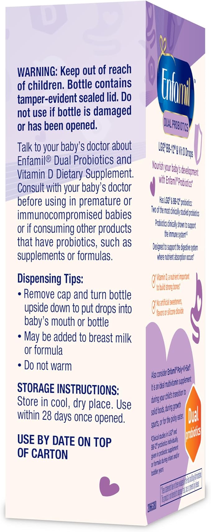 Enfamil Prenatals & Baby Vitamins Dual Probiotics Drops, Supports Baby's Immune & Digestive Health*, 8.7mL Bottle