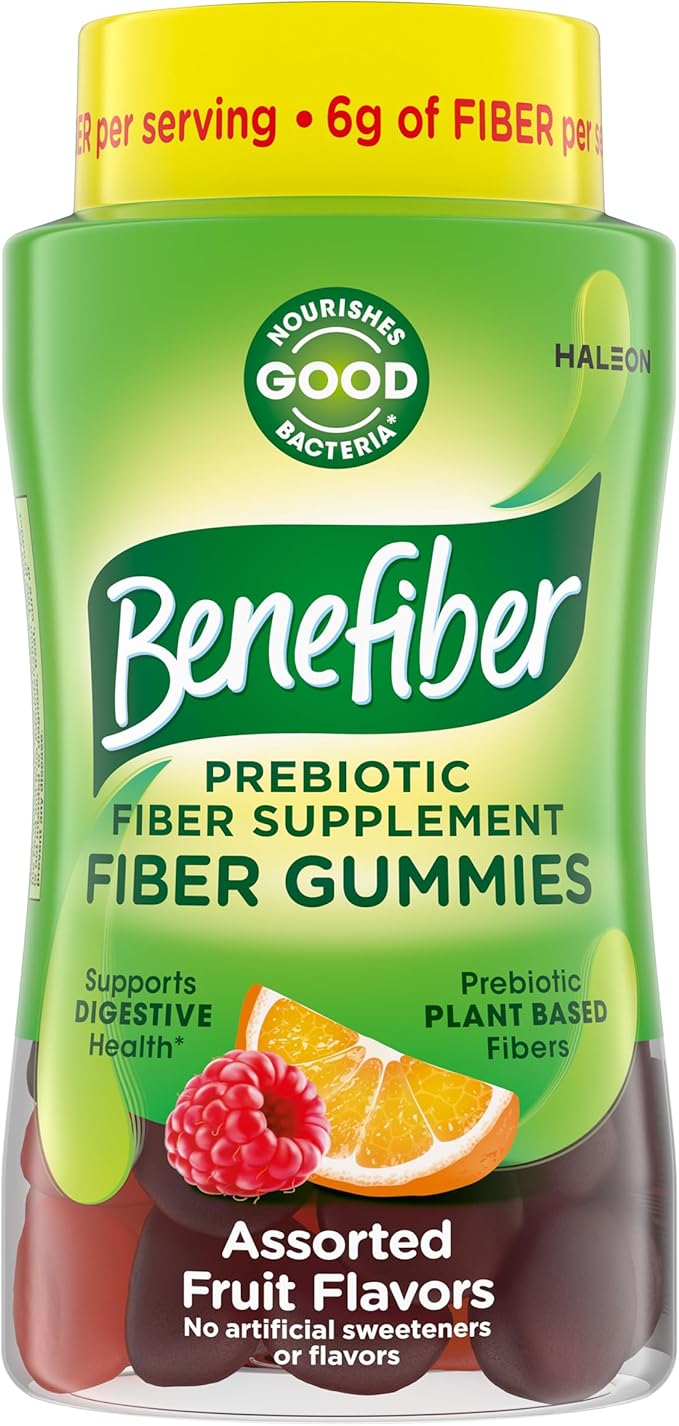Benefiber Prebiotic GLP-1 Friendly Fiber Supplement Gummies for Digestive Health, Assorted Fruit Flavor - 81 Count