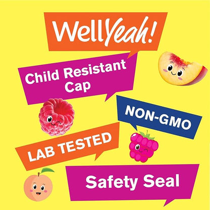 WellYeah Magnesium Citrate Gummies for Kids - Chewable Stress Relief Supplement for Children - Natural Calm, Mood Support, Non-GMO, Gluten Free - Natural Sourced Flavors - 60 Gummies