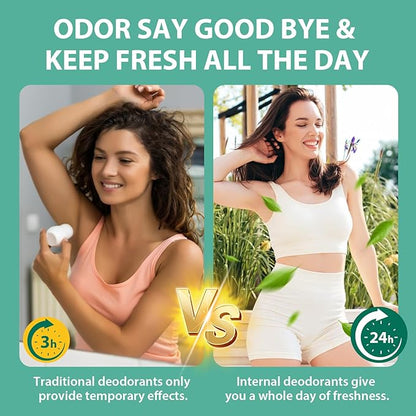 Chlorophyll Capsules Internal Body Deodorant Supplement for Women and Men for Gut Health, Fresh Breath, Skin Health, Detox & Digestion Support, Natural Odor Remove, Vegan, Non-GMO-30 Capsules
