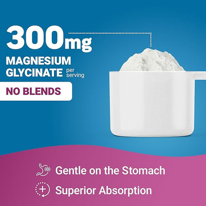 Force Factor Ultimate Magnesium Glycinate Powder 300mg, Support Relaxation & Mood, Promote Bone Health, Chelated Magnesium Bisglycinate, High Absorption, Raspberry Lemon, 30 Servings
