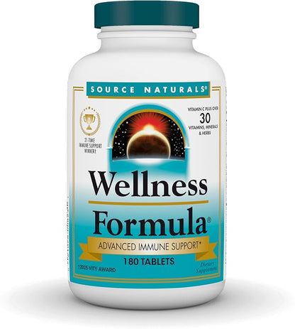 Source Naturals Wellness Formula Bio-Aligned Vitamins & Herbal Defense - Immune System Support Supplement & Immunity Booster* - 180 Tablets