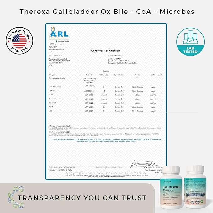 Ox Bile Supplements for No Gallbladder - Ox Bile Digestive enzymes, Purified Bile Salts, Gallbladder Supplements Complex Formula, 90 Capsules
