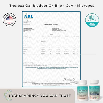 Ox Bile Supplements for No Gallbladder - Ox Bile Digestive enzymes, Purified Bile Salts, Gallbladder Supplements Complex Formula, 90 Capsules