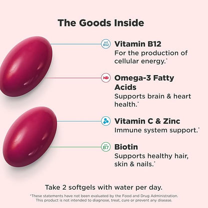 OLLY Ultra Women's Multi Softgels,Overall Health and Immune Support,Omega-3s,Iron,Vitamins A,D,C,E,B12,Daily Multivitamin,30 Day Supply -,60 Count (Pack of 2)