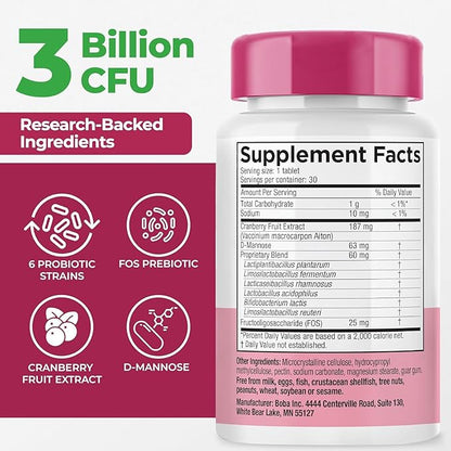 Earth's Pearl Vaginal Probiotics for Women - 15 x More Effective with BIO-Tract®, 3 Billion CFU, Probiotic & Prebiotic Blend, Promotes Healthy Vaginal Odor & pH Balance for Women - Only 1 Tablet/Day