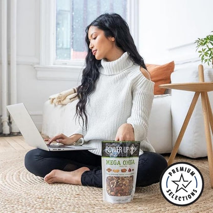 Power Up Mega Omega Trail Mix – Cranberries, Mango, Almonds, Walnuts & Pumpkin Seeds – Non-GMO, Vegan, Gluten-Free, No Artificial Ingredients, No Added Sodium – 14 oz Resealable Bags (Pack of 6)