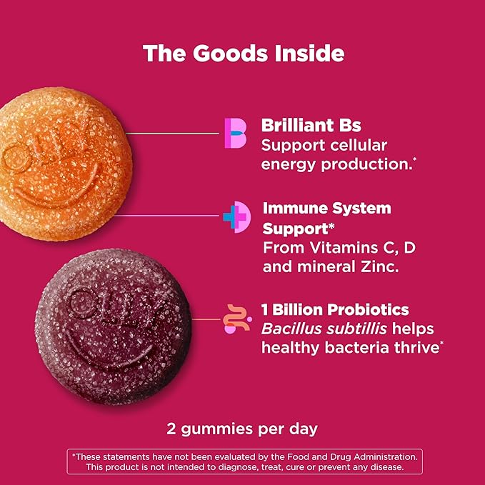 OLLY Multi + Probiotic Adult Multivitamin Gummy, 1 Billion CFUs, Digestive and Immune Support Chewable Supplement, Tropical Twist, 35 Day Supply - 70 Count