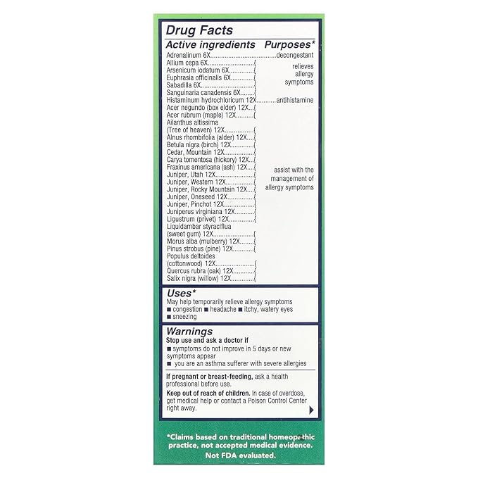 NaturalCare bioAllers Tree Pollen Homeopathic Liquid Drops, 1 Fl Oz | Cedar Fever | May Help Relieve Sinus Pressure, Congestion, Sneezing, Runny Nose