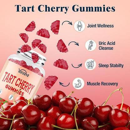 Yonrave Tart Cherry Gummies – Uric Acid Cleanse & Joint Support with Celery Seed – Vegan, Antioxidant Tart Cherry Supplement – Mixed Berry Flavor, 60 Count