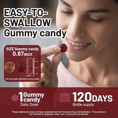 Unisex Cortisol Gummies - Contains Ashwagandha, Magnesium, L-Theanine - Unisex - Relieves Stress, Promotes Sleep, Detoxifies, Balances Hormones, 60 Count