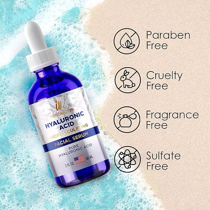 Instaskincare Hyaluronic Acid Anti-aging Serum for Face, Pure Medical Formula - 2 oz