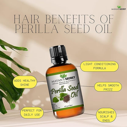 Pure Carrier and Essential Oils for Skin Care, Hair, Body Moisturizer for Face-Anti Aging Skin Care (Perilla Seed Oil, 4 oz)