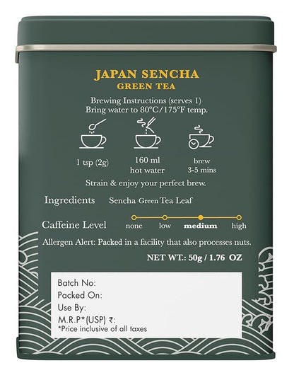 Luxmi Estates Japanese Sencha Green Tea 50g/1.76oz (25 Cups)|Authentic First Flush Sencha Loose Leaf|Mild Rich & Refreshing