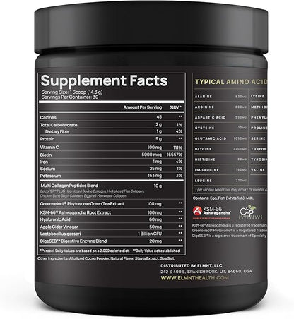 Premium Chocolate Collagen Powder for Women Weight Loss & Beauty w. Probiotics, Hyaluronic Acid, Biotin, KSM-66 & Ultra Pure Multi Collagen Peptides Protein Powder - Colageno Hidrolizado for Women