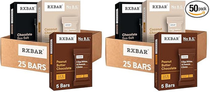 RXBAR Protein Bars,12g Protein,Gluten Free Snacks,Chocolate Lovers Variety Pack (5 Boxes,),25 Count (Pack of 2)