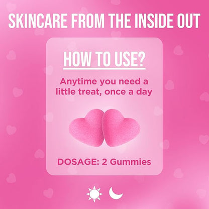 Skin Gummies for Women & Teens – Beauty Vitamin Gummy with Sea Moss, Multi Collagen Peptides, CoQ10, Retinol, Vegan Colostrum, L-Glutathione & Antioxidants for Hydrated, Clear, Acne Free, Glowing Skin