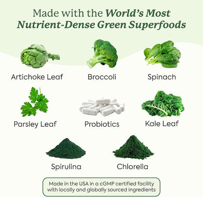 Plant People WonderGreens Veggie Gummies Super Greens with Probiotics Multivitamin Support Gummy for Wellbeing, Energy, Immune and Gut Health, Green Apple Flavor (60 Count)