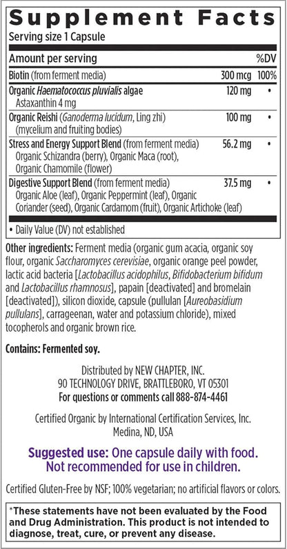 New Chapter Hair Skin & Nails Vitamins with Fermented Biotin+astaxanthin Vegetarian Capsule, 30 Count (Pack of 1)