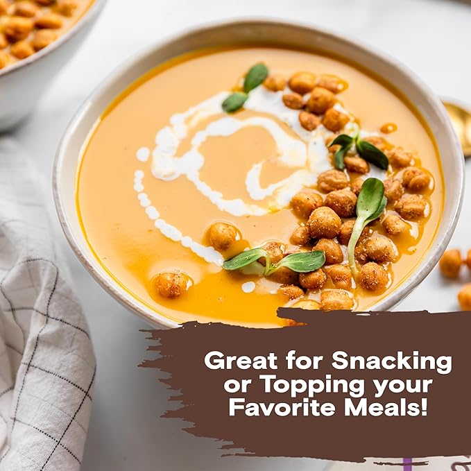 BIENA Chickpea Snacks - Crunchy Roasted Chickpeas - High Fiber Vegan Protein Snacks for Adults and Kids - 4-Pack, 5 Ounce Bags - Rockin’ Ranch