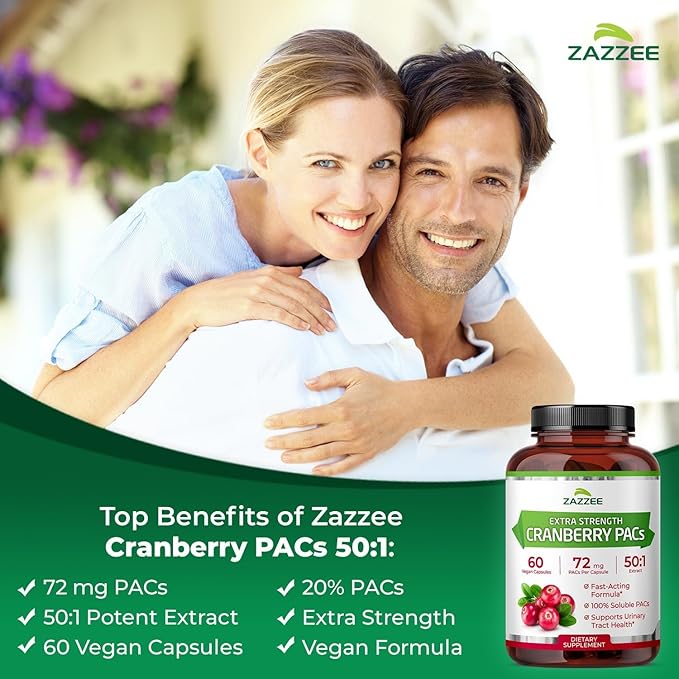 Zazzee Ultimate Urinary Tract Support Bundle | Super Concentrated Proanthocyanidin Cranberry Extract Capsules Plus D-Mannose 1000mg Capsules for UT & Bladder Cleansing (60 Servings Each)