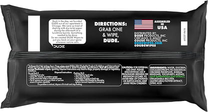 DUDE Wipes Unscented Flushable Wipes - Extra-Large Adult Wet Wipes for Sensitive Skin - 6 Pack (288 Count) - Infused with Vitamin E and Aloe - Septic and Sewer Safe