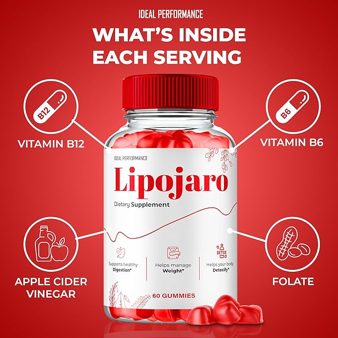 LipoJaro Keto ACV Gummies, LipoJaro ACV Supplement Gummies - Maximum Strength, LipoJaroKeto+ ACV Gummys, All Natural Support Formula Keto+ACV Advanced Formula, Lipo Jaro Reviews (2 Pack)