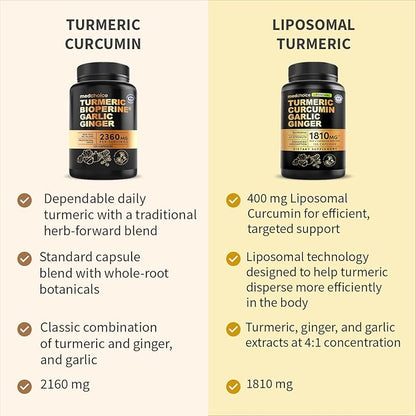 Extra Strength Turmeric Capsules - High-Absorption 2360 mg Curcumin Supplements, Non-GMO Blend for Digestive Comfort & Daily Support - Organic Turmeric Supplement with Black Pepper (240ct, Pack of 2)