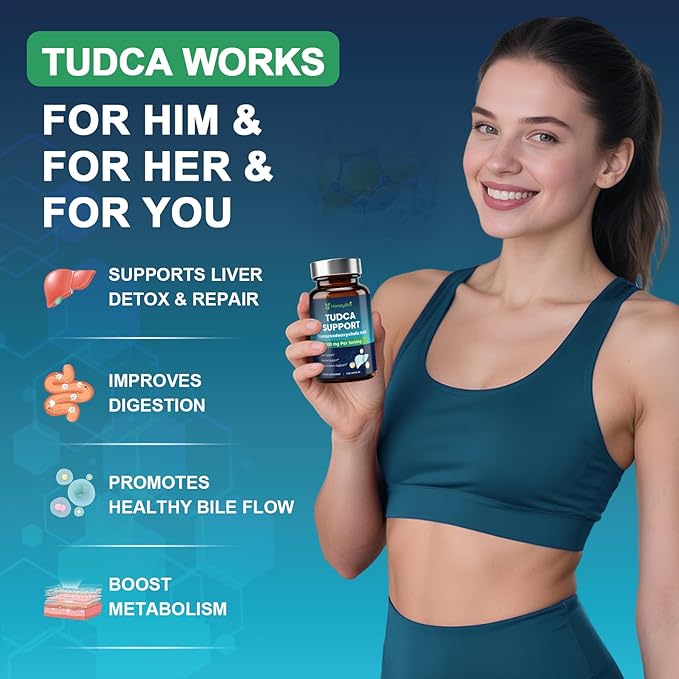 TUDCA 1200mg – Pure Tauroursodeoxycholic Acid Supplement, 120 Vegan Capsules Easy to Swallow (60-Day Supply), Non-GMO, Gluten-Free (120 Counts)