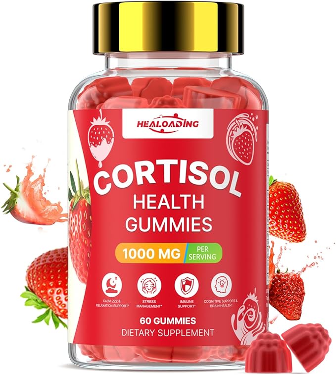 Cortisol Supplements for Women: Cortisol Reducer Gummies with Ashwagandha Magnesium L-theanine Phosphatidylserine Vitamin B12 for Daily Relaxation Support