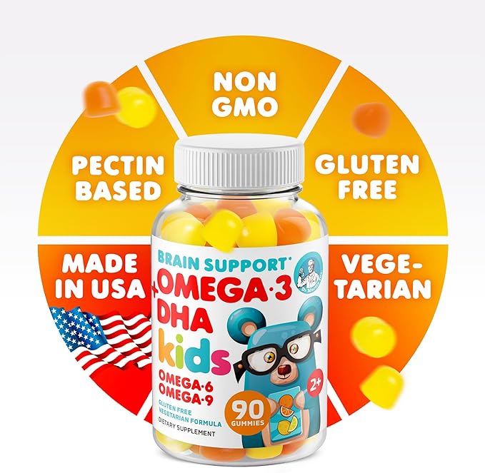 DR. MORITZ Vegan Omega 3 Gummies for Kids and Toddlers (90 Count), Omega 3 Kids Gummies for Brain and Heart Health, No Fish Oil and Gluten Free