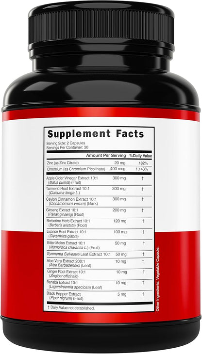 GLP-1 Supplement 14 in 1 Formula (GLP1 Supplement with Berberine, ACV, Chromium, Ceylon Cinnamon, Turmeric & More) Support Gut Health & Metabolism - Third Party Tested, Vegan Safe & USA Made
