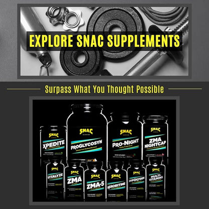 SNAC ZMA-5 Mineral Supplement - Supports Muscle Function, Restful Sleep, Immune Health and Relaxation with Zinc, Vitamin B6, Magnesium and 5-HTP for Sleep, Anxiety, Calmness - 90 Veggie Capsules