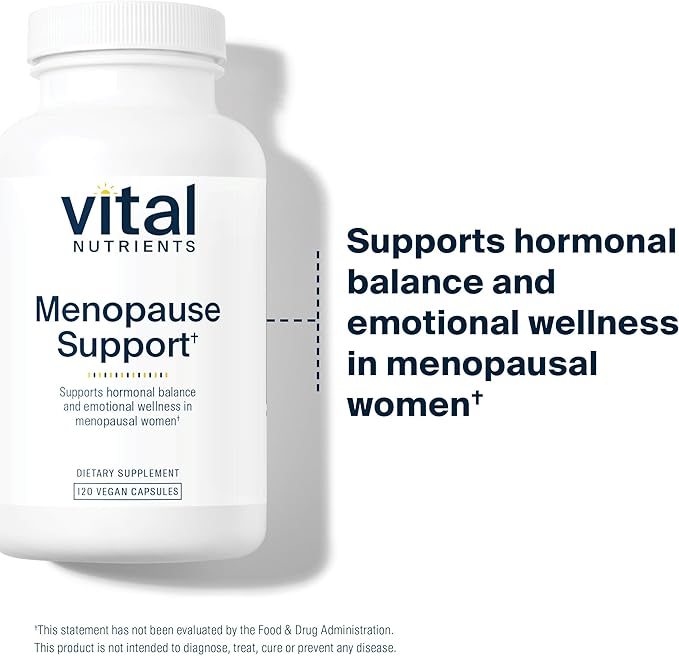 Vital Nutrients Menopause Support - Vegan Supplement for Women - Herbal Complex with Black Cohosh and Vitex Tree Berry for Hormone Balance Support* - Gluten, Dairy, Soy Free - 120 Capsules
