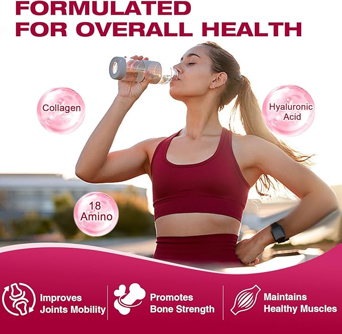 DRFOSTER Multi Collagen Peptides Powder with Probiotics - Type I II III V X Hydrolyzed Collagen Peptides with Multivitamins, Hyaluronic Acid & Biotin - Support Skin Hair Nail Joints & Gut, 35 Servings