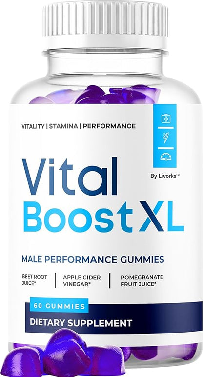 LIVORKA Vital Boost XL Gummies - Official VitalBoost XL Gummys for Men Premium Natural Ingredients - Maximum Strength, Advanced Formula Support for Overall Health & Wellness, 60 Gummies for 1 Month