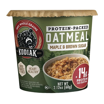 Kodiak Cakes Instant Protein Maple & Brown Sugar Oatmeal in a Cup, 2.12oz, (Pack of 24)
