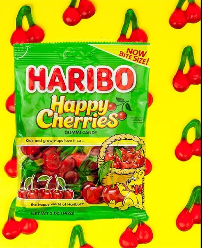 HARIBO Gummi Candy, Happy Cherries, 5 oz. Bag (Pack of 12)