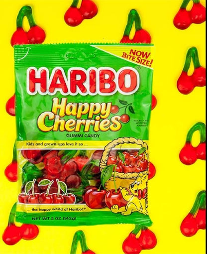 HARIBO Gummi Candy, Happy Cherries, 5 oz. Bag (Pack of 12)