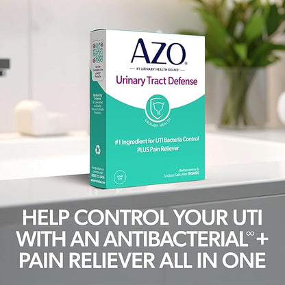 AZO Urinary Tract Defense Antibacterial Protection Helps Control a UTI Until You Can See a Doctor #1 Most Trusted Urinary Health Brand 48 Tablets