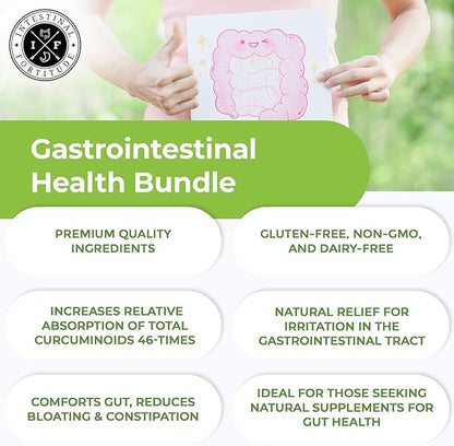 Intestinal Fortitude AI-5 & GLR-6 Digestive Health Supplement Bundle w/Glutamine, Turmeric, Curcumin for Gut Health Capsule Supplement & Support Digestive Health, Non-GMO, Dairy Free - 30-Day Supply