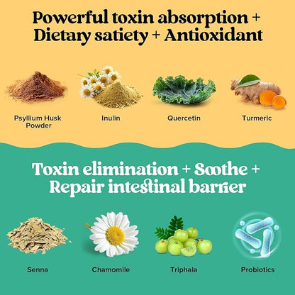 12g Fiber Gummies & Colon Gentle Cleanse - 180 Soft Chews 0 Sugar Fiber Gummies for Adults, 50 B Probiotics, Psyllium Husk & Senna - Colon Detox Cleanse for Gut Health, Regularity & Bloating Relief