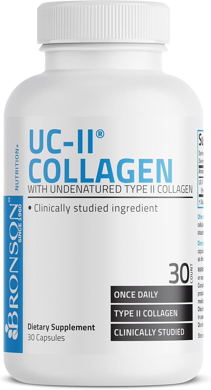 Bronson UC-II Type II Collagen with Undenatured Type II Collagen, 30 Capsules