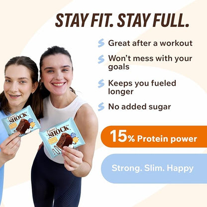Fitness SHOCK Coconut Protein Brownie - No Added Sugar, 7.5g Protein, Low Carb Guilt-Free Dessert - 0g Added Sugar, 10g Net Carbs, 5g Fiber, Non-GMO, Almond Flour - 10 x 50g