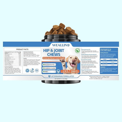 Joint Supplement for Dogs - Dog Joint Supplement Glucosamine Hip and Joint Chondroitin Chews Treats for Dogs with MSM Lipid Mussels Vitamins Dog Joint Support for All Breed 200pcs
