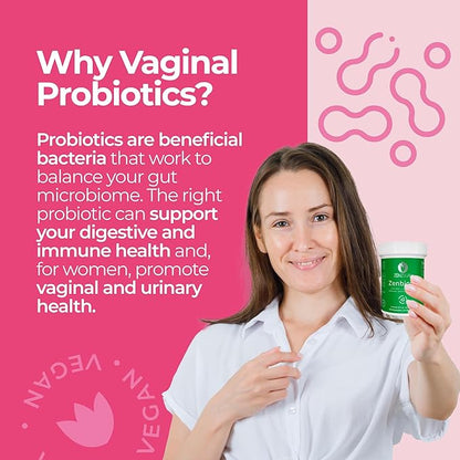ZENZSUAL Zenbiotic Probiotics Support for Women – 25 Billion CFU, Vaginal Health & pH Balance Support, Odor & Yeast Control, Gut & Digestive Health, Urinary Comfort, Hormone Balance, 30 Vegan Capsules