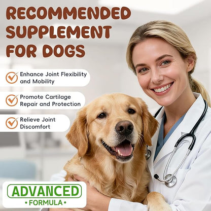 Glucosamine for Dogs Hip and Joint Supplement 200 PCS Glucosamine Chondroitin MSM for Dogs Hip & Joint Pain Relief Mobility Support for All Small Medium Large Breeds Chicken Flavor